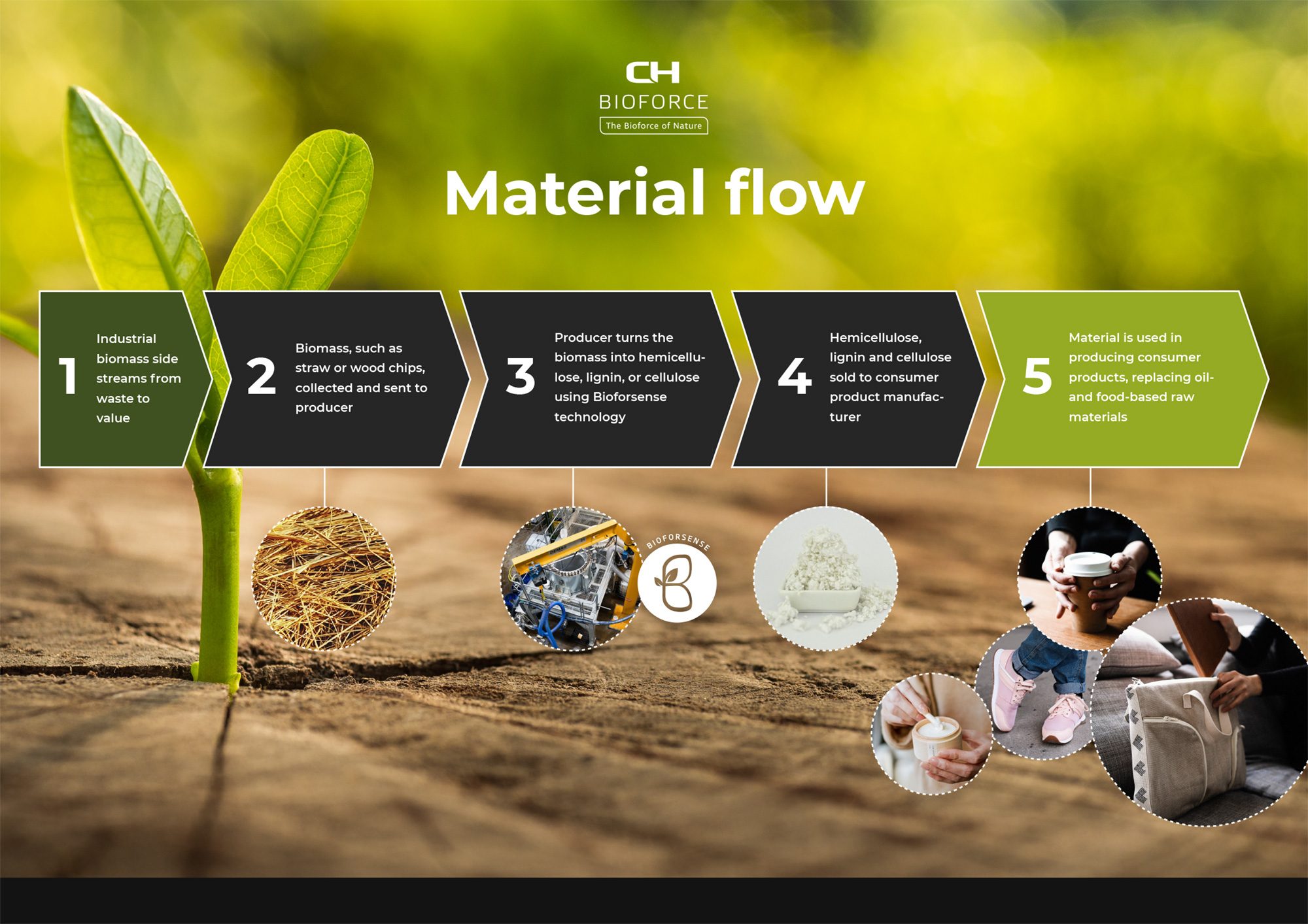CH-Bioforce Material flow.